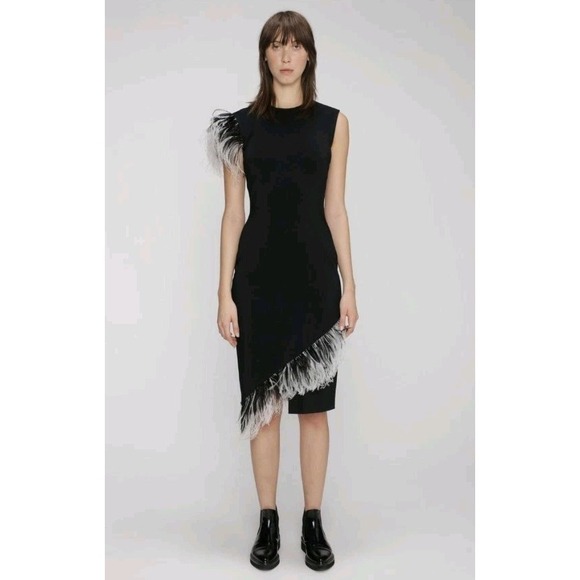 Christopher Kane Dresses & Skirts - Christopher Kane Ostrich Feather Asymmetric Dress Designer Italy Size US 8 $1495